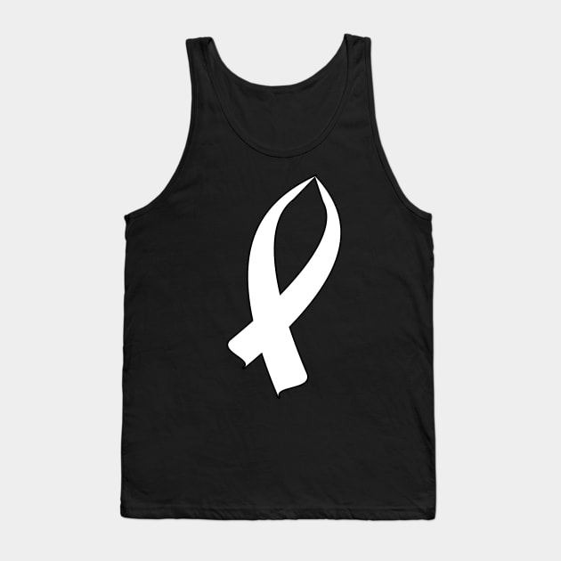 Awareness Ribbon (White) Tank Top by BlakCircleGirl